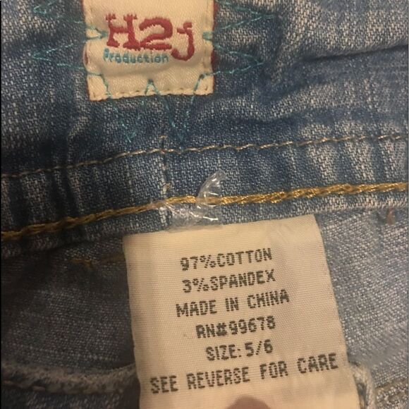 Vintage size 5 wide leg blue jean capri shorts distressed - Picture 7 of 9